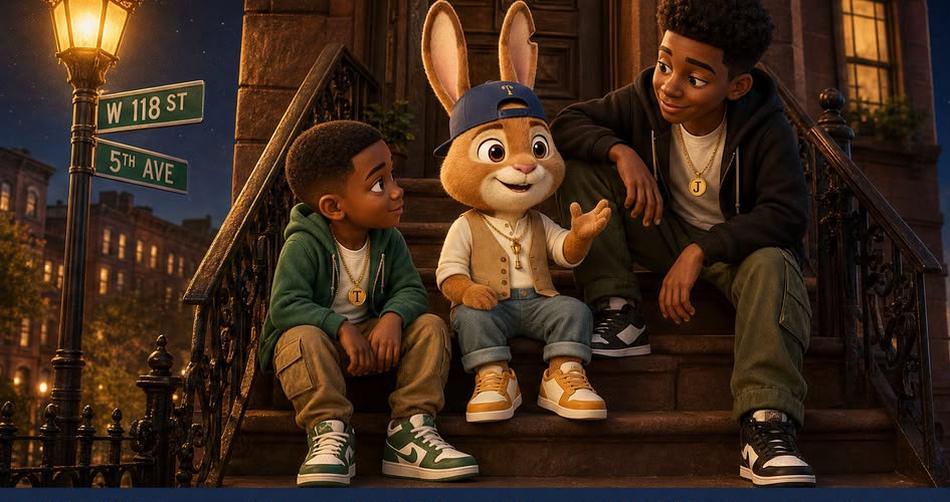 The CC's Corner stoop — Brodie Rabbit and the kids